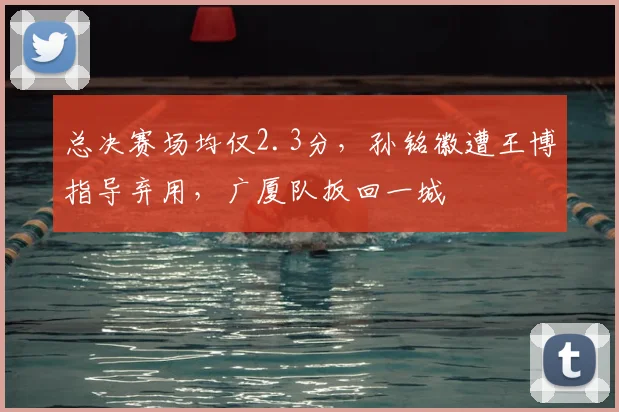总决赛场均仅2.3分，孙铭徽遭王博指导弃用，广厦队扳回一城